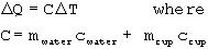 equations that describe how the calorimeter should heat